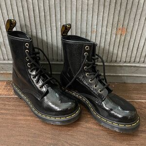 Dr. Martens Black and Yellow Combat Boots